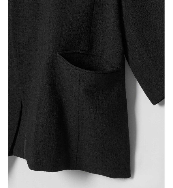 allureville「【ATELIER Line】ハーフスリーブカラーレスジャケット」|ノーカラージャケット|