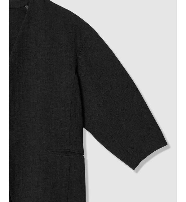 allureville「【ATELIER Line】ハーフスリーブカラーレスジャケット」|ノーカラージャケット|