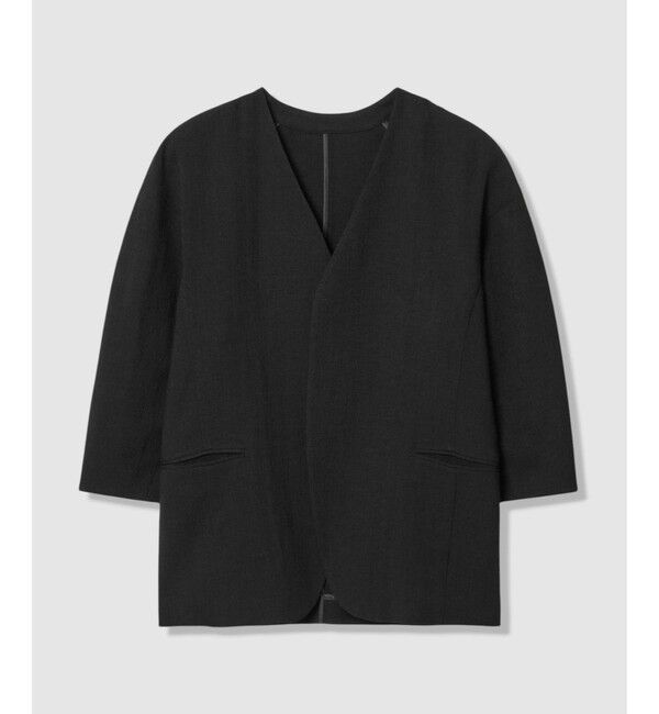 allureville「【ATELIER Line】ハーフスリーブカラーレスジャケット」|ノーカラージャケット|