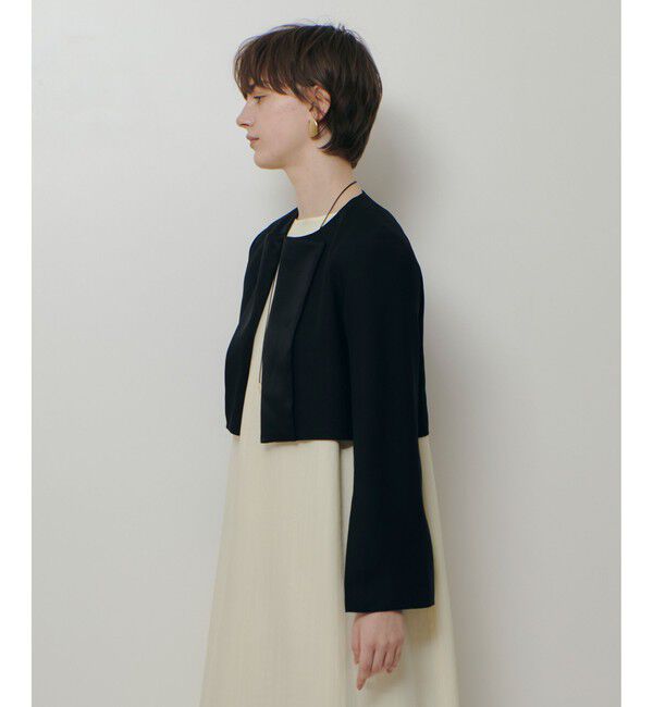 allureville「【ATELIER Line】ノーカラーボレロジャケット」|ノーカラージャケット|