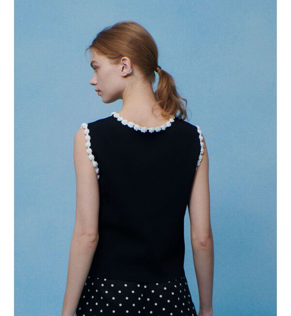 LOULOU WILLOUGHBY「【LOULOU WILLOUGHBY】クロッシェフラワートリミングプルオーバー」|ニット・セーター|