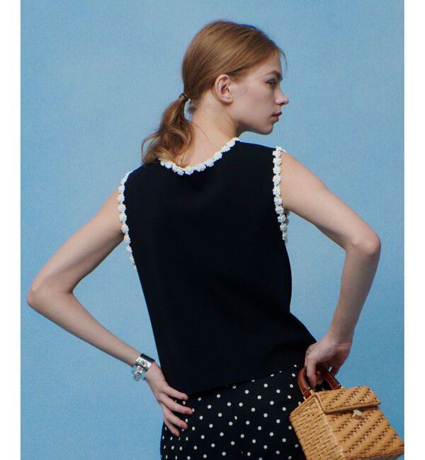 LOULOU WILLOUGHBY「【LOULOU WILLOUGHBY】クロッシェフラワートリミングプルオーバー」|ニット・セーター|