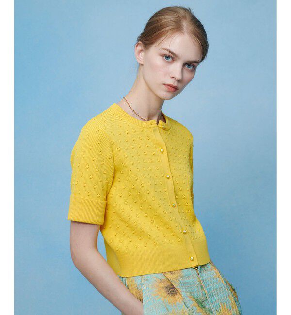 LOULOU WILLOUGHBY「【LOULOU WILLOUGHBY】アイレット半袖カーディガン」|カーディガン|