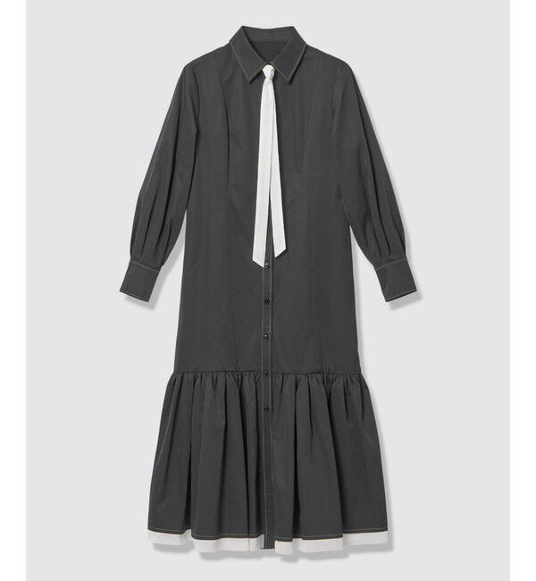 LOULOU WILLOUGHBY「【LOULOU WILLOUGHBY】メモリーツイルティアードシャツワンピース」|ワンピース|