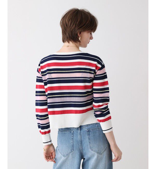 allureville「異素材ＭＩＸマルチボーダープルオーバー」|ニット・セーター|