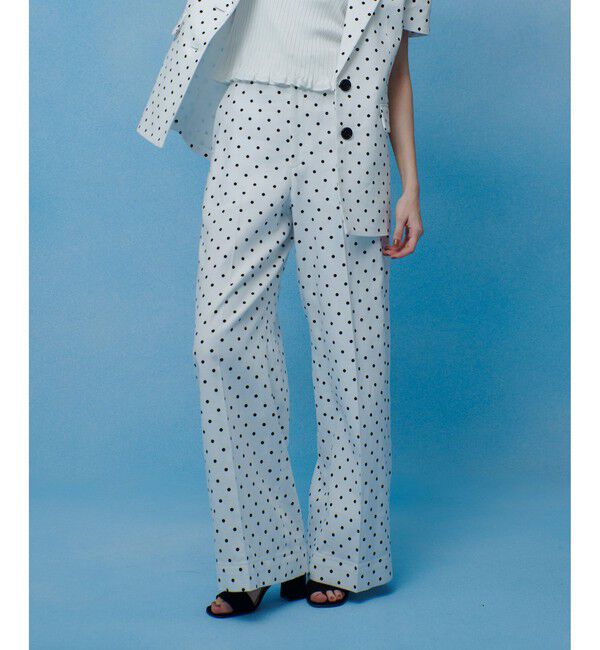 LOULOU WILLOUGHBY「【LOULOU WILLOUGHBY】リネン混ドットワイドパンツ」|チノ|