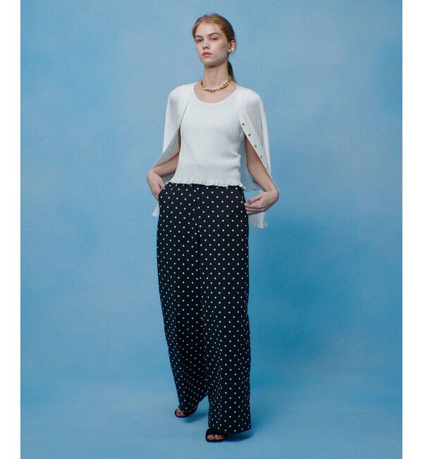 LOULOU WILLOUGHBY「【LOULOU WILLOUGHBY】リネン混ドットワイドパンツ」|チノ|