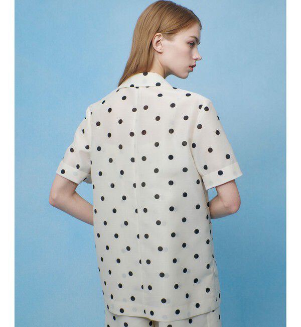 LOULOU WILLOUGHBY「【LOULOU WILLOUGHBY】オーガンドットハーフスリーブジャケット」|テーラードジャケット|