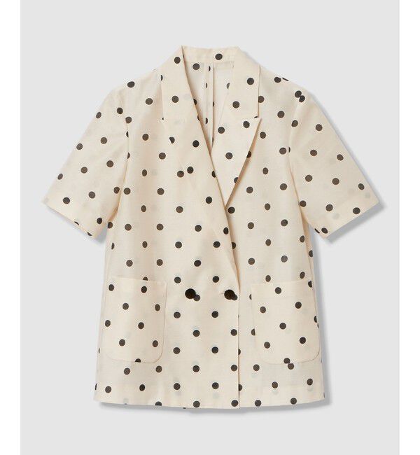 LOULOU WILLOUGHBY「【LOULOU WILLOUGHBY】オーガンドットハーフスリーブジャケット」|テーラードジャケット|