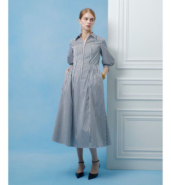 LOULOU WILLOUGHBY「【LOULOU WILLOUGHBY】タックパフシャツワンピース」|ワンピース|