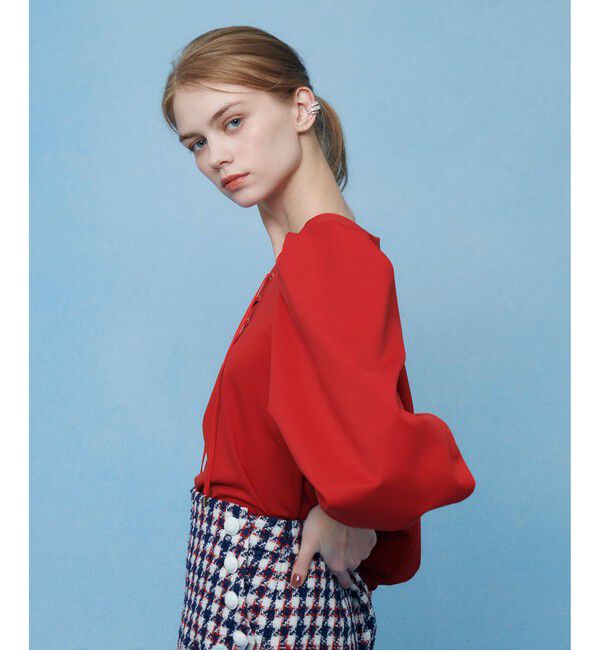 LOULOU WILLOUGHBY「【LOULOU WILLOUGHBY】モックロディレースアップマリンプルオーバー」|Tシャツ・カットソー|