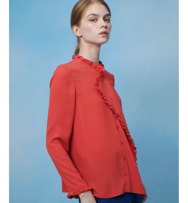 LOULOU WILLOUGHBY「【LOULOU WILLOUGHBY】ヘムフリルドレープブラウス」|シャツ・ブラウス|