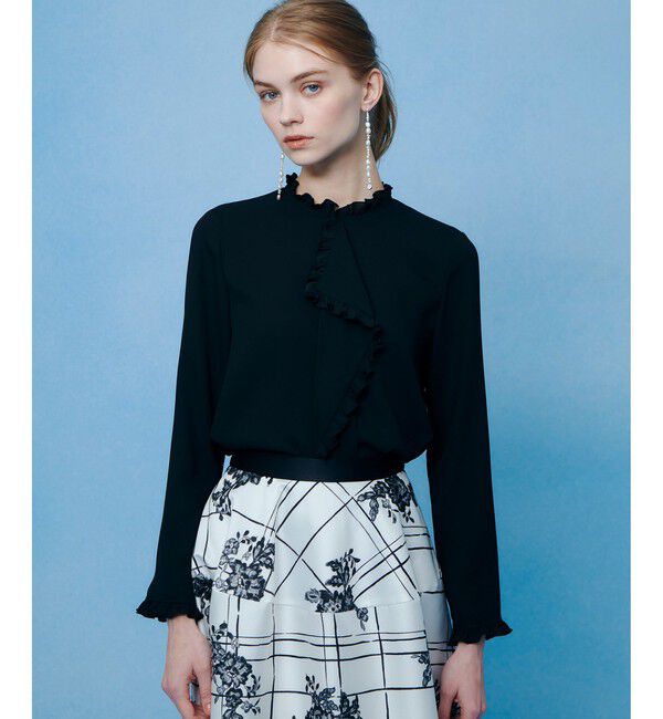 LOULOU WILLOUGHBY「【LOULOU WILLOUGHBY】ヘムフリルドレープブラウス」|シャツ・ブラウス|