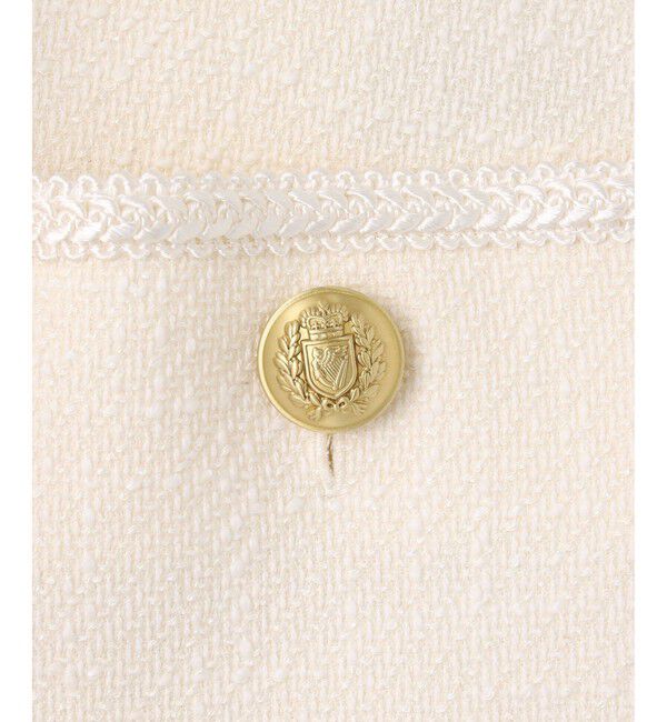 LOULOU WILLOUGHBY「【LOULOU WILLOUGHBY】ツイードツイルクルージャケット」|ノーカラージャケット|