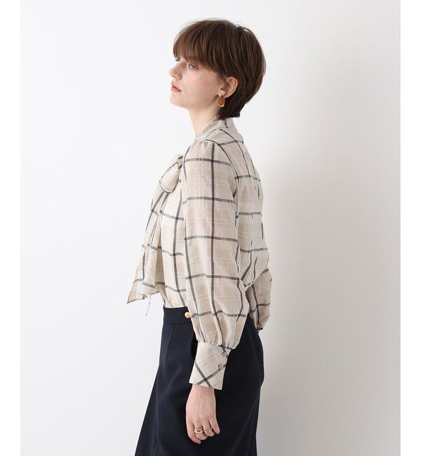 allureville「シアーチェックボウブラウス」|シャツ・ブラウス|