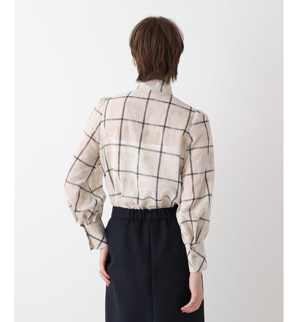 allureville「シアーチェックボウブラウス」|シャツ・ブラウス|