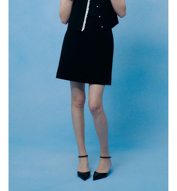 LOULOU WILLOUGHBY「【LOULOU WILLOUGHBY】ダブルクロスミニスカート」|スカート|ブラック