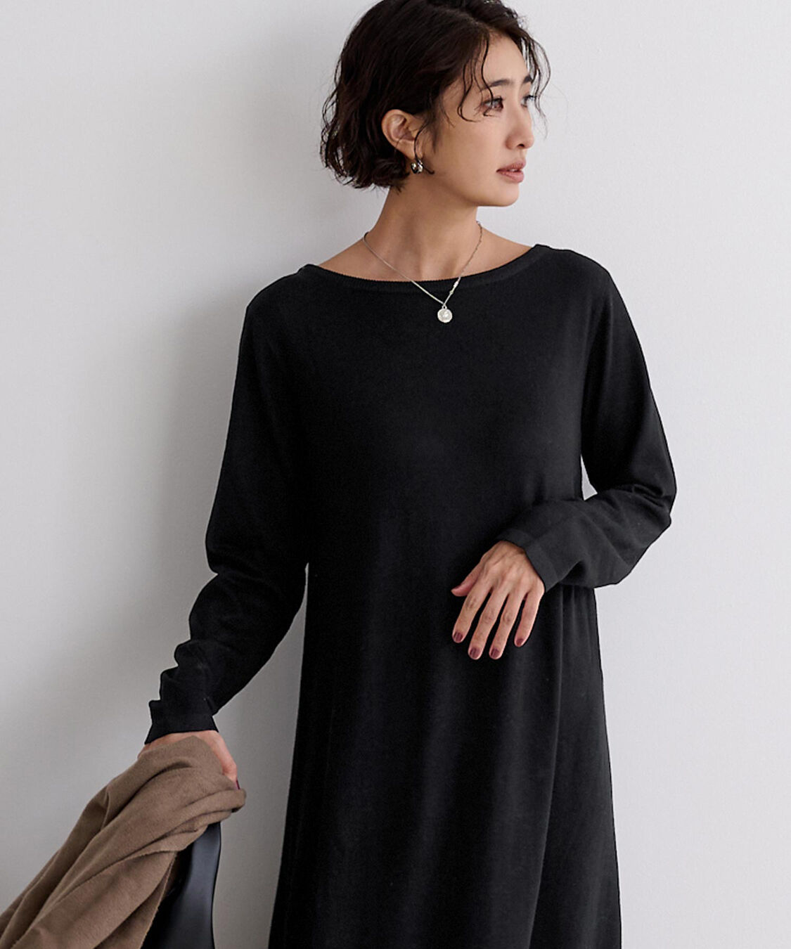 ur's「ボートネックロングニットワンピース」|ワンピース|