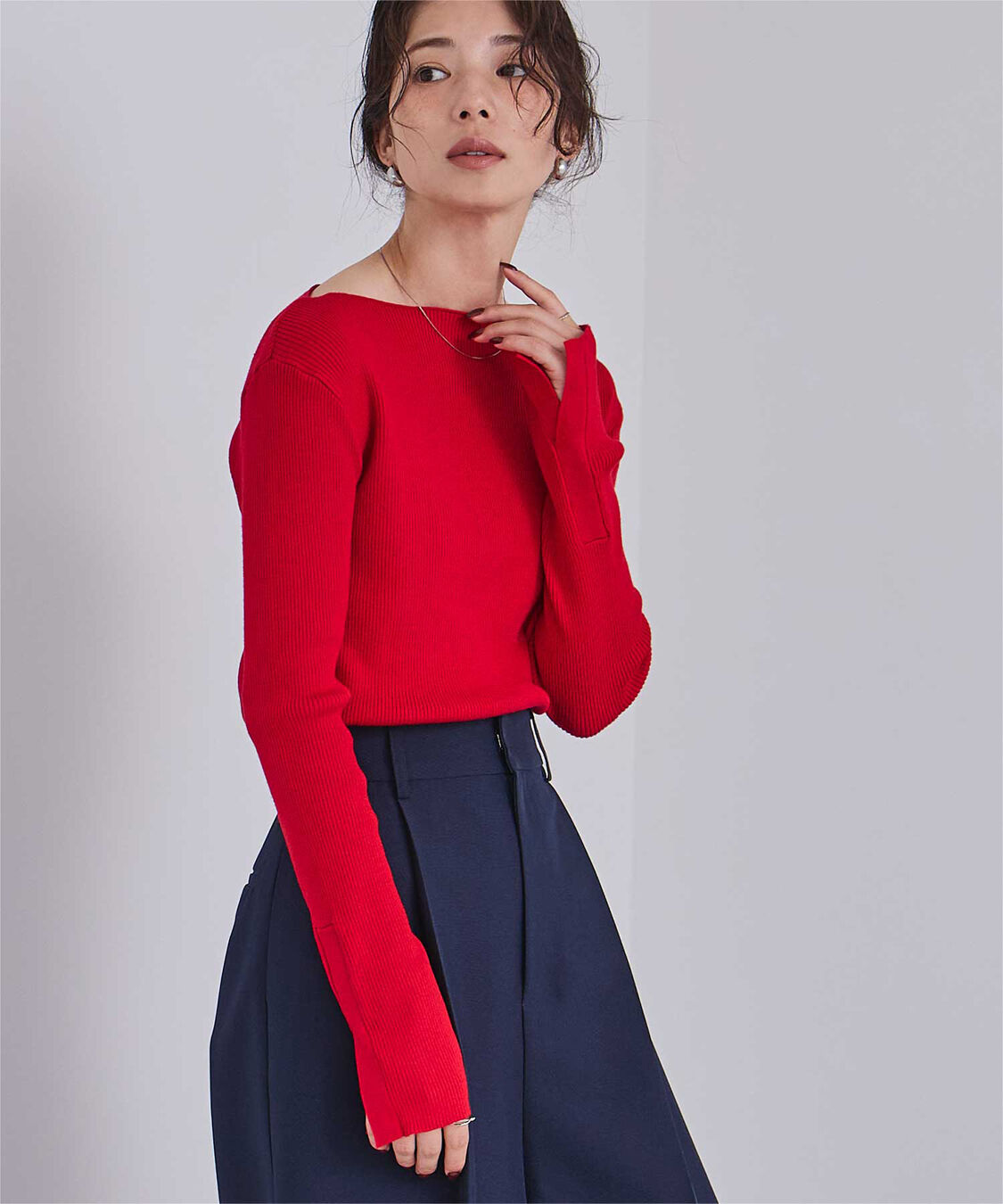 ur's「ボートネックスリットスリーブリブニット」|ニット・セーター|