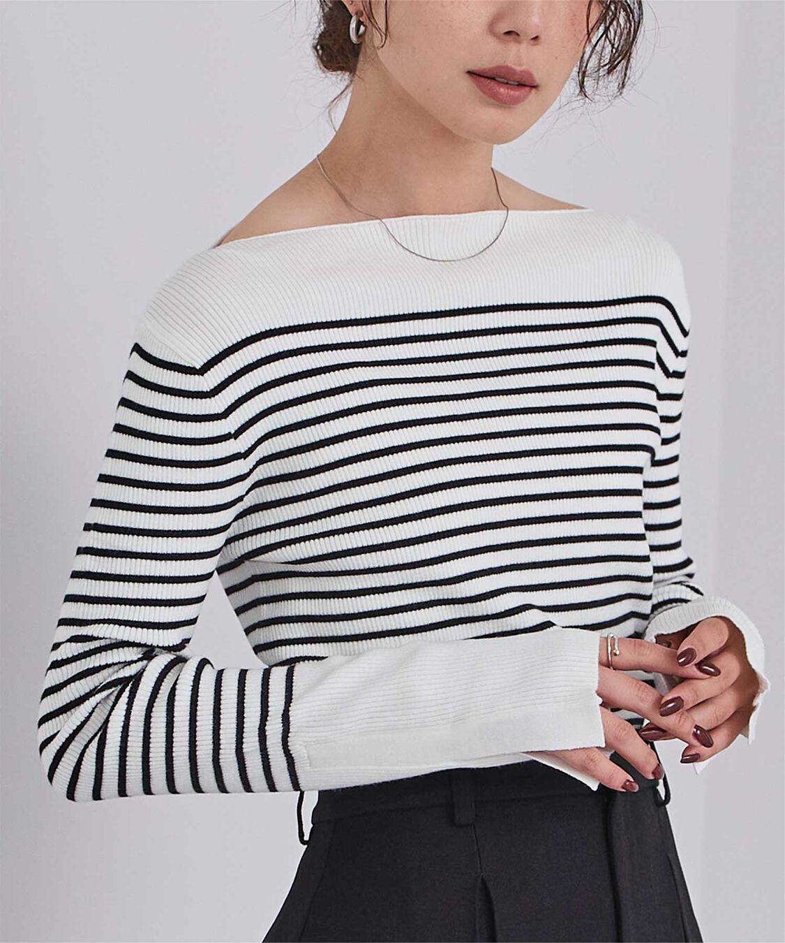 ur's「ボートネックスリットスリーブリブニット」|ニット・セーター|