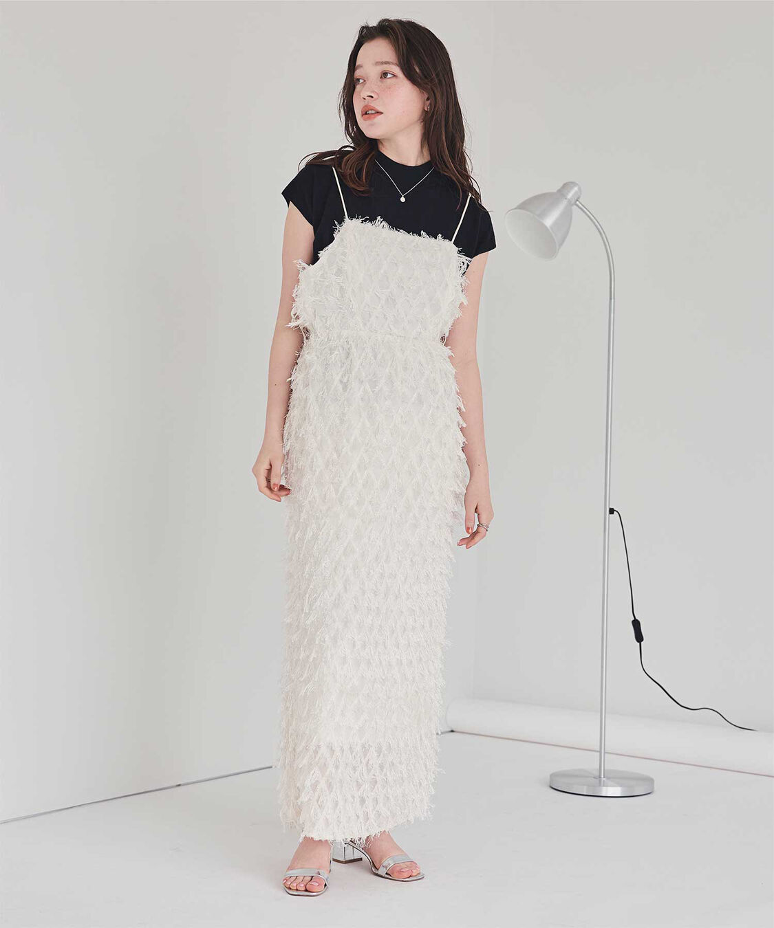 titivate「フリンジジャガードキャミソールワンピース」|ワンピース|