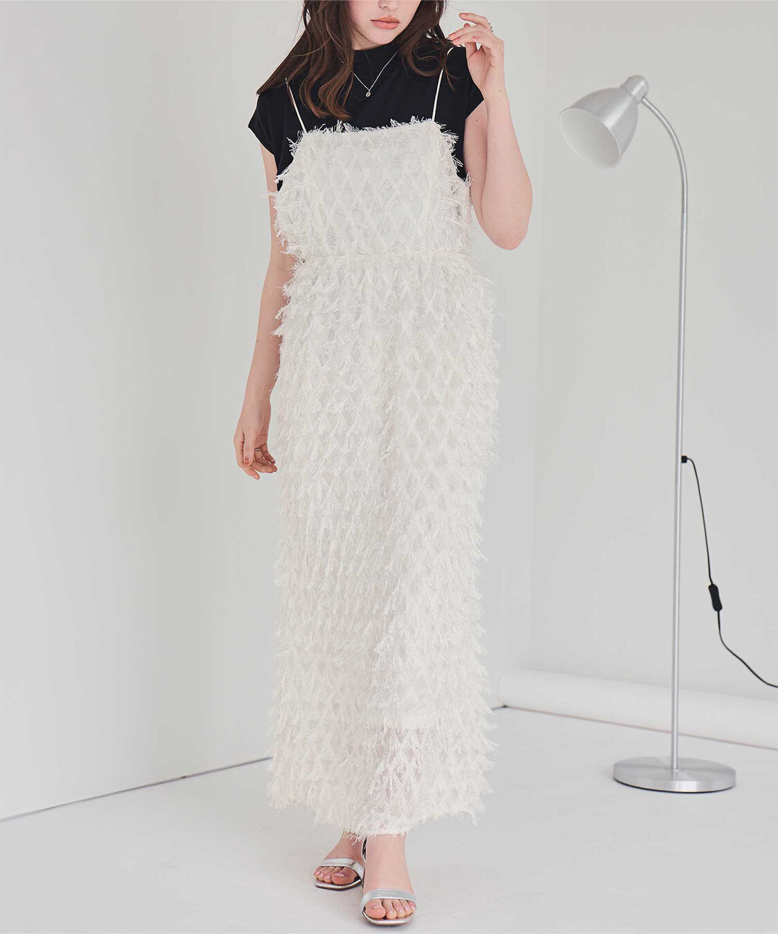 titivate「フリンジジャガードキャミソールワンピース」|ワンピース|