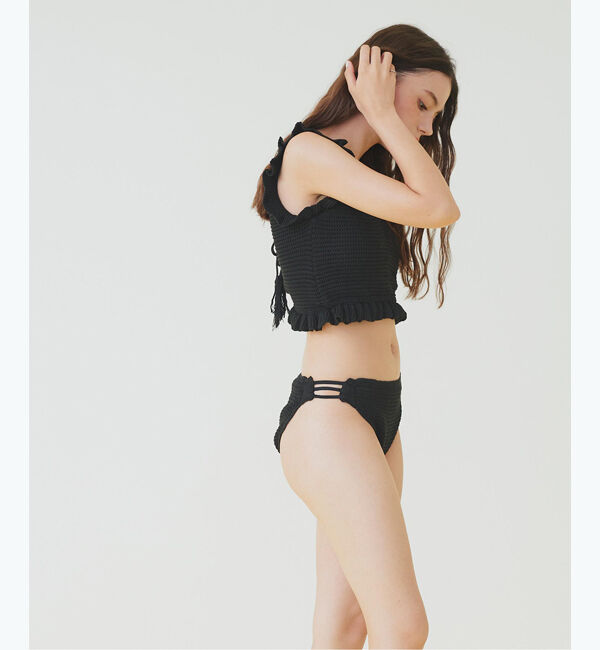 SEA DRESS「Vネックタンクトップフリルクロシェビキニ/水着」|ビキニ|