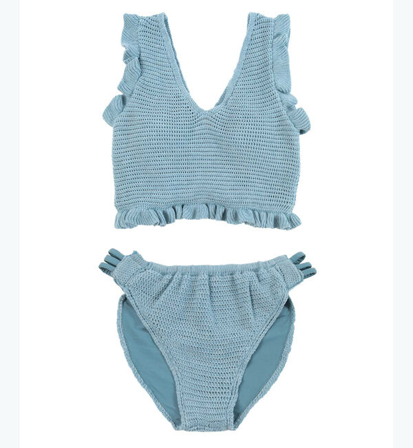 SEA DRESS「Vネックタンクトップフリルクロシェビキニ/水着」|ビキニ|