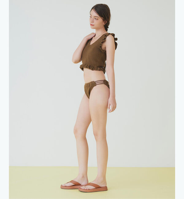 SEA DRESS「Vネックタンクトップフリルクロシェビキニ/水着」|ビキニ|