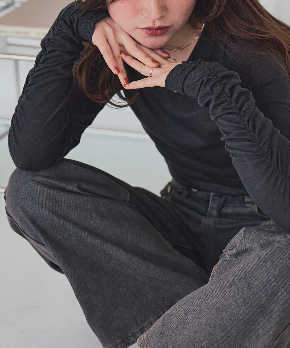 titivate「袖シャーリングシアートップス」|Tシャツ・カットソー|