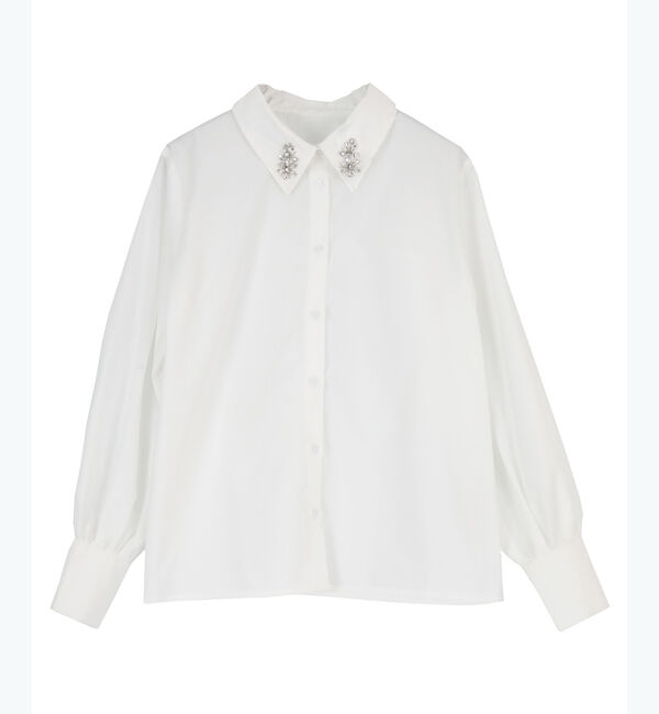 titivate「襟付ビジューシャツ」|シャツ・ブラウス|