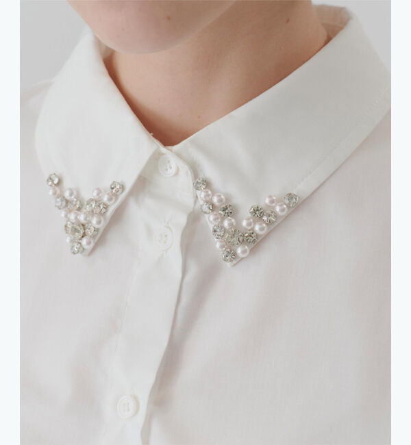 titivate「襟付ビジューシャツ」|シャツ・ブラウス|