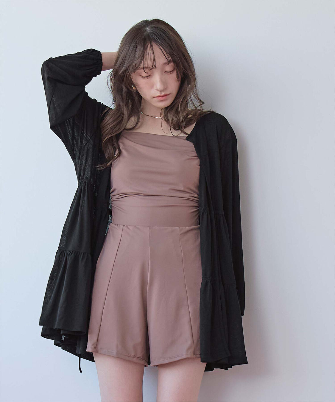 SEA DRESS「ティアードロングカーディガン/ラッシュガード」|コンビネゾン|