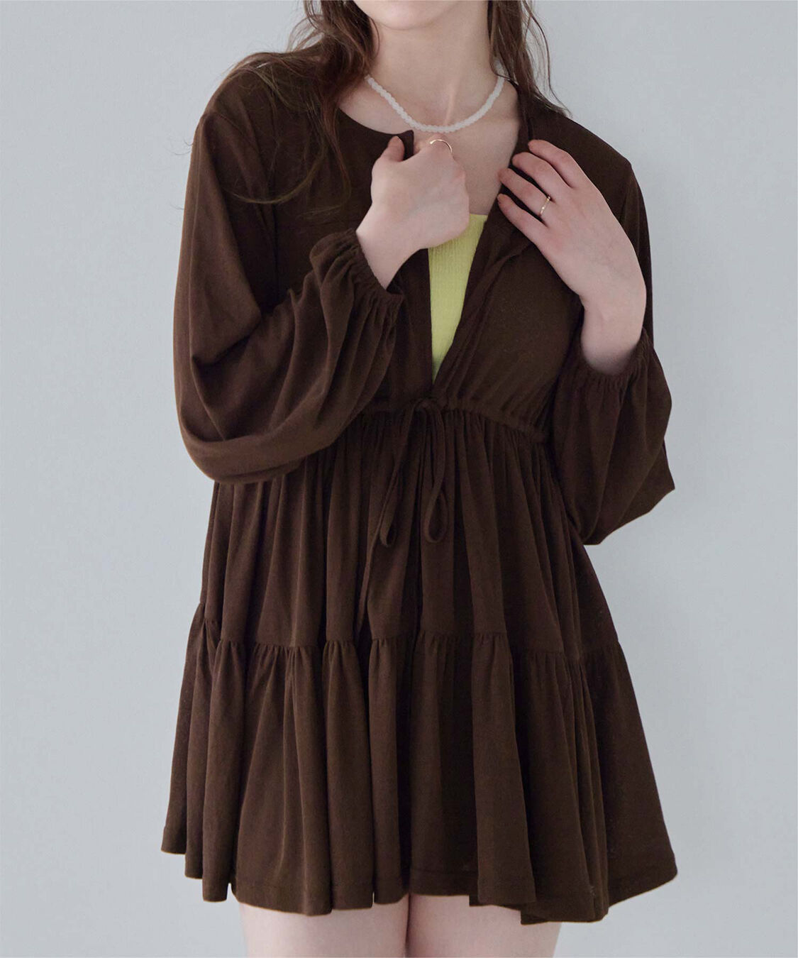 SEA DRESS「ティアードロングカーディガン/ラッシュガード」|コンビネゾン|