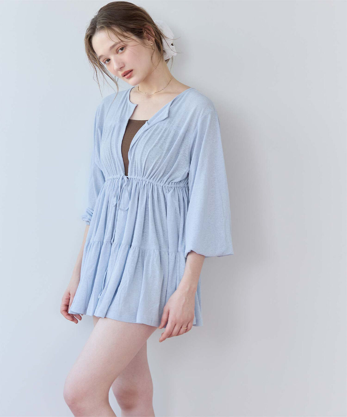 SEA DRESS「ティアードロングカーディガン/ラッシュガード」|コンビネゾン|