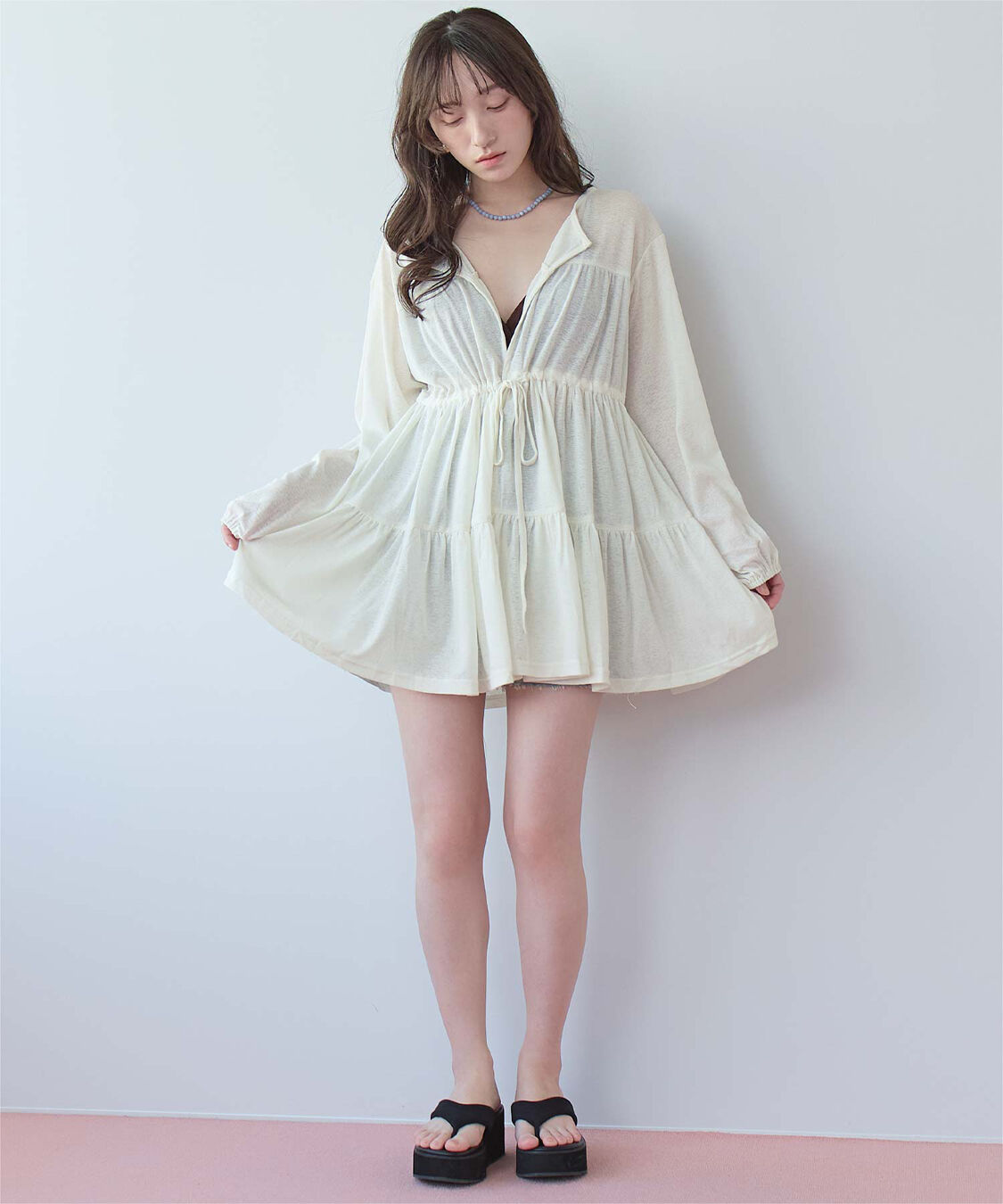 SEA DRESS「ティアードロングカーディガン/ラッシュガード」|コンビネゾン|