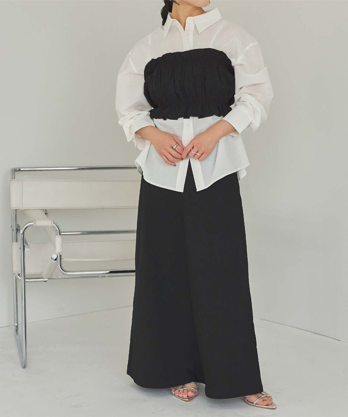 titivate「サッカーストライプシャーリングビスチェ」|チューブトップ|