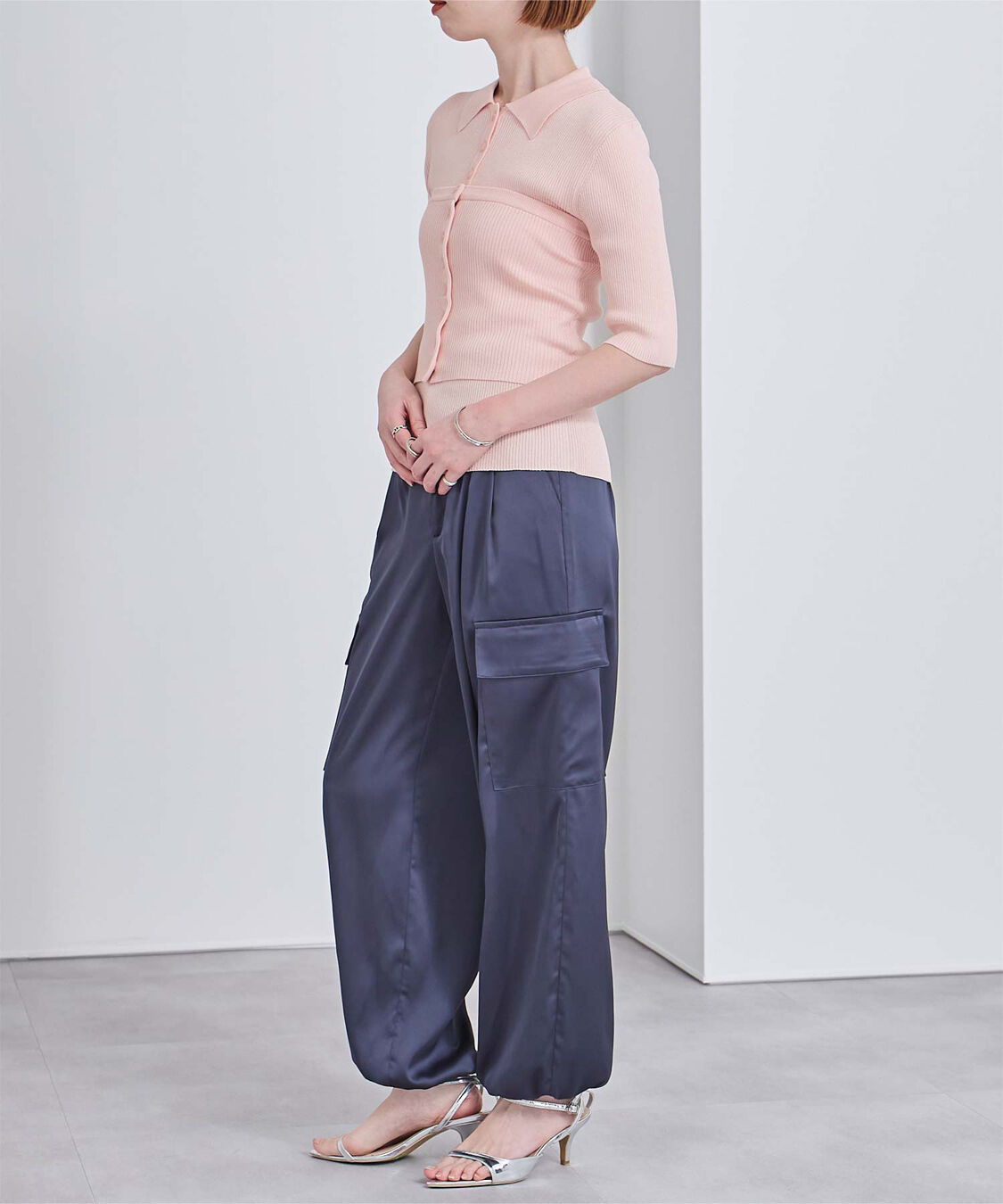 ur's「リブニットポロ&times;ビスチェセット」|ポロシャツ|