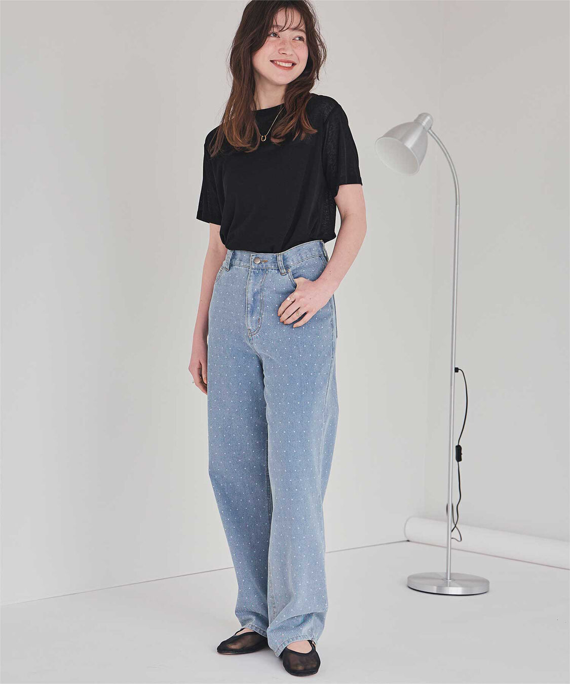 titivate「ハーフスリーブシアーカットソートップス」|Tシャツ・カットソー|