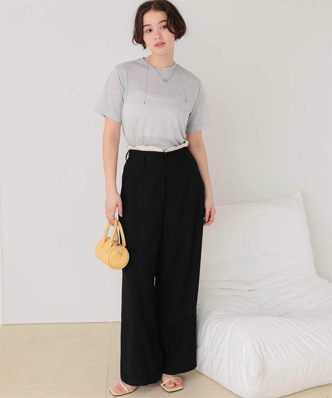 titivate「ハーフスリーブシアーカットソートップス」|Tシャツ・カットソー|