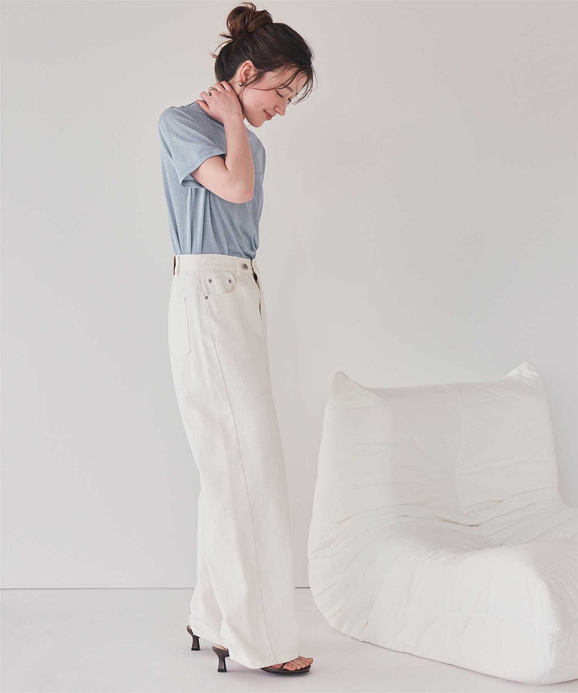 titivate「ハーフスリーブシアーカットソートップス」|Tシャツ・カットソー|