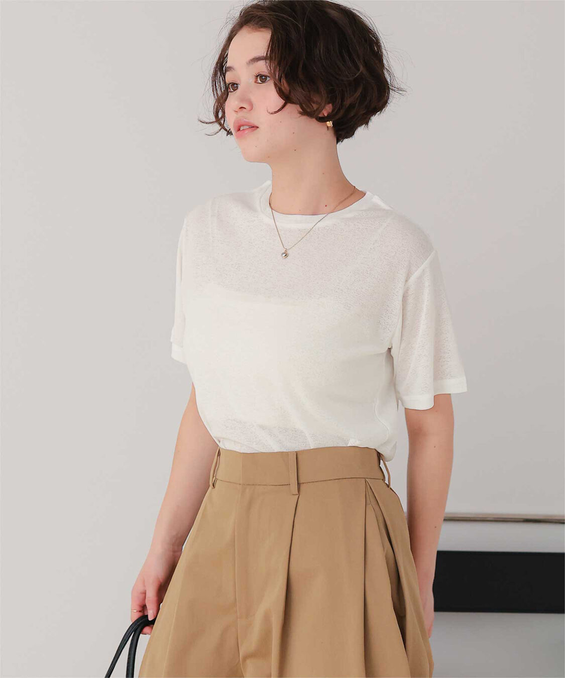 titivate「ハーフスリーブシアーカットソートップス」|Tシャツ・カットソー|