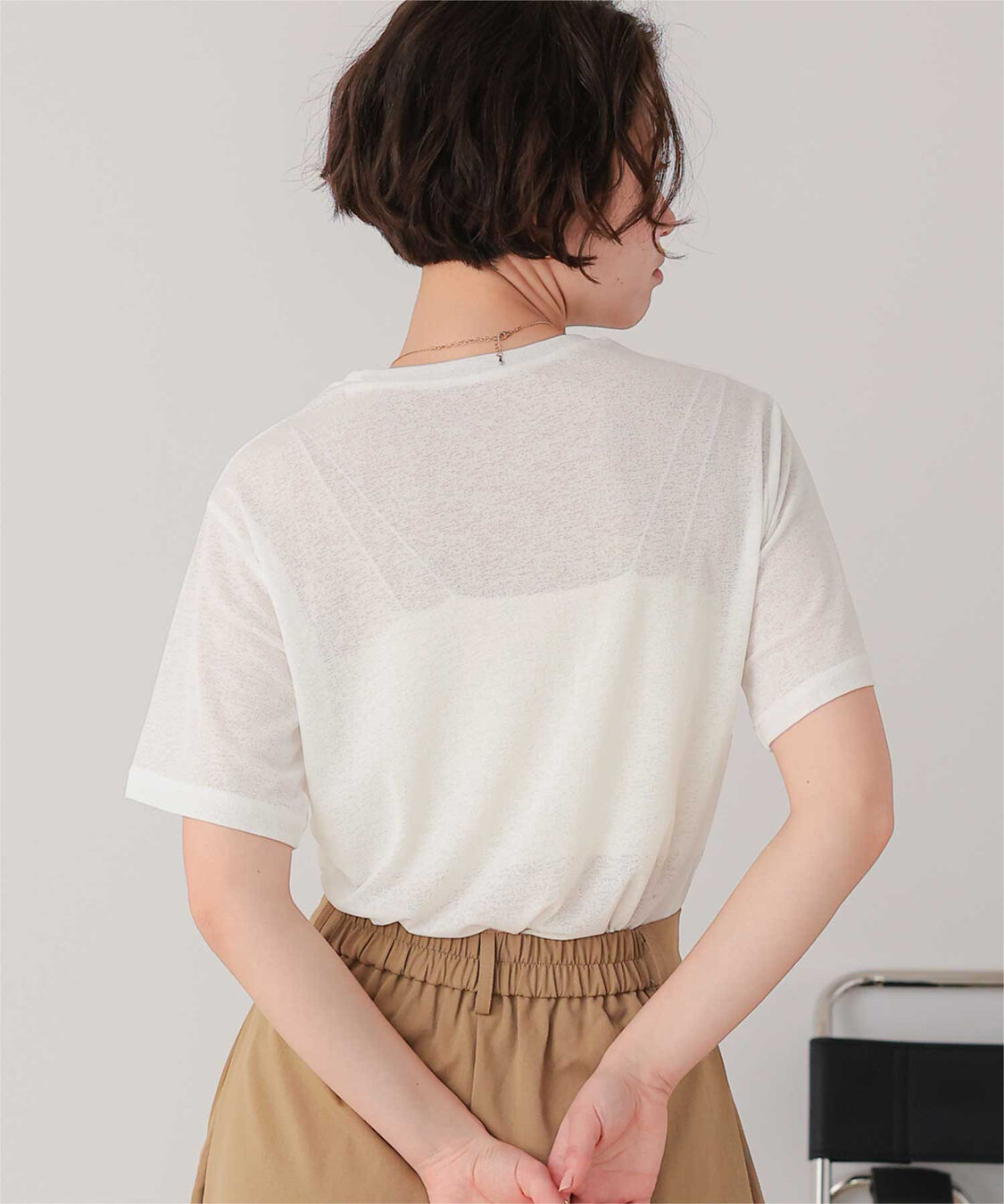 titivate「ハーフスリーブシアーカットソートップス」|Tシャツ・カットソー|