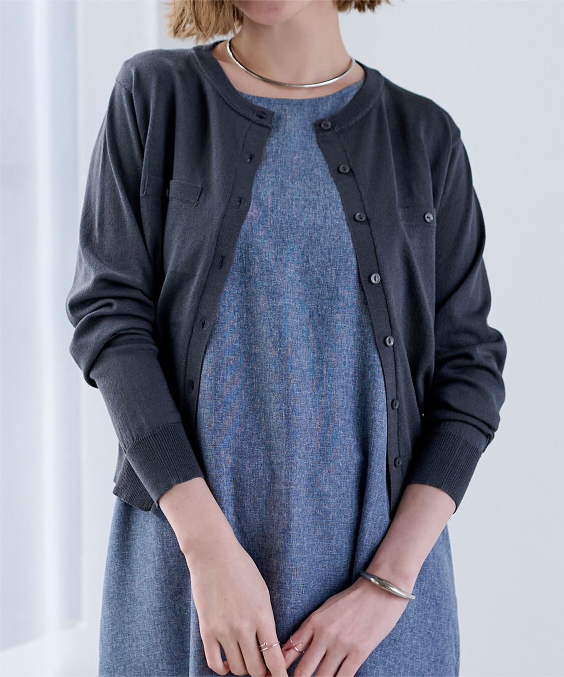 ur's「UVケアコンパクトベーシックニットカーディガン」|ニット・セーター|チャコール