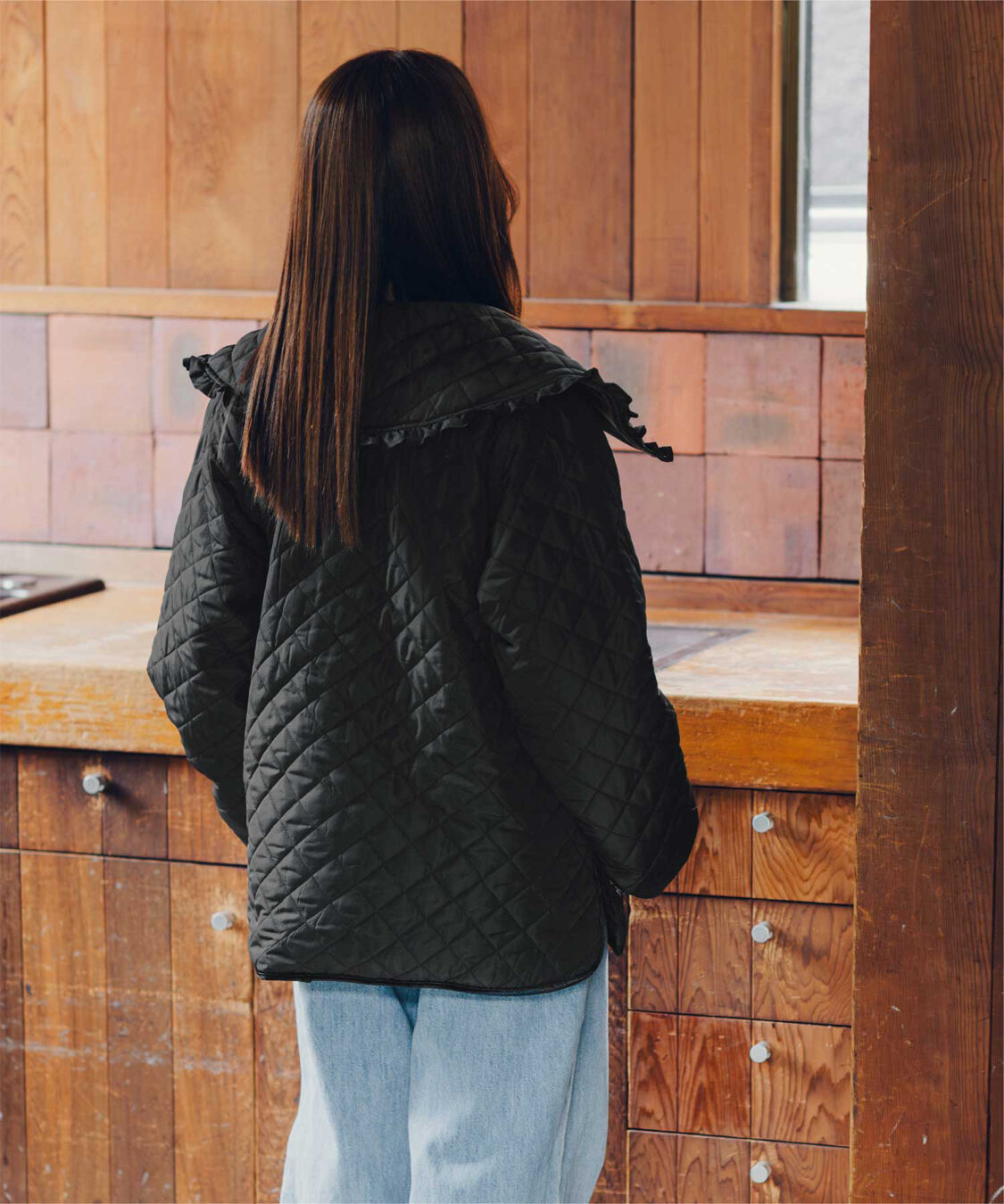 titivate「【高山直子さんコラボアイテム】襟付きキルティングジャケット」|ノーカラージャケット|