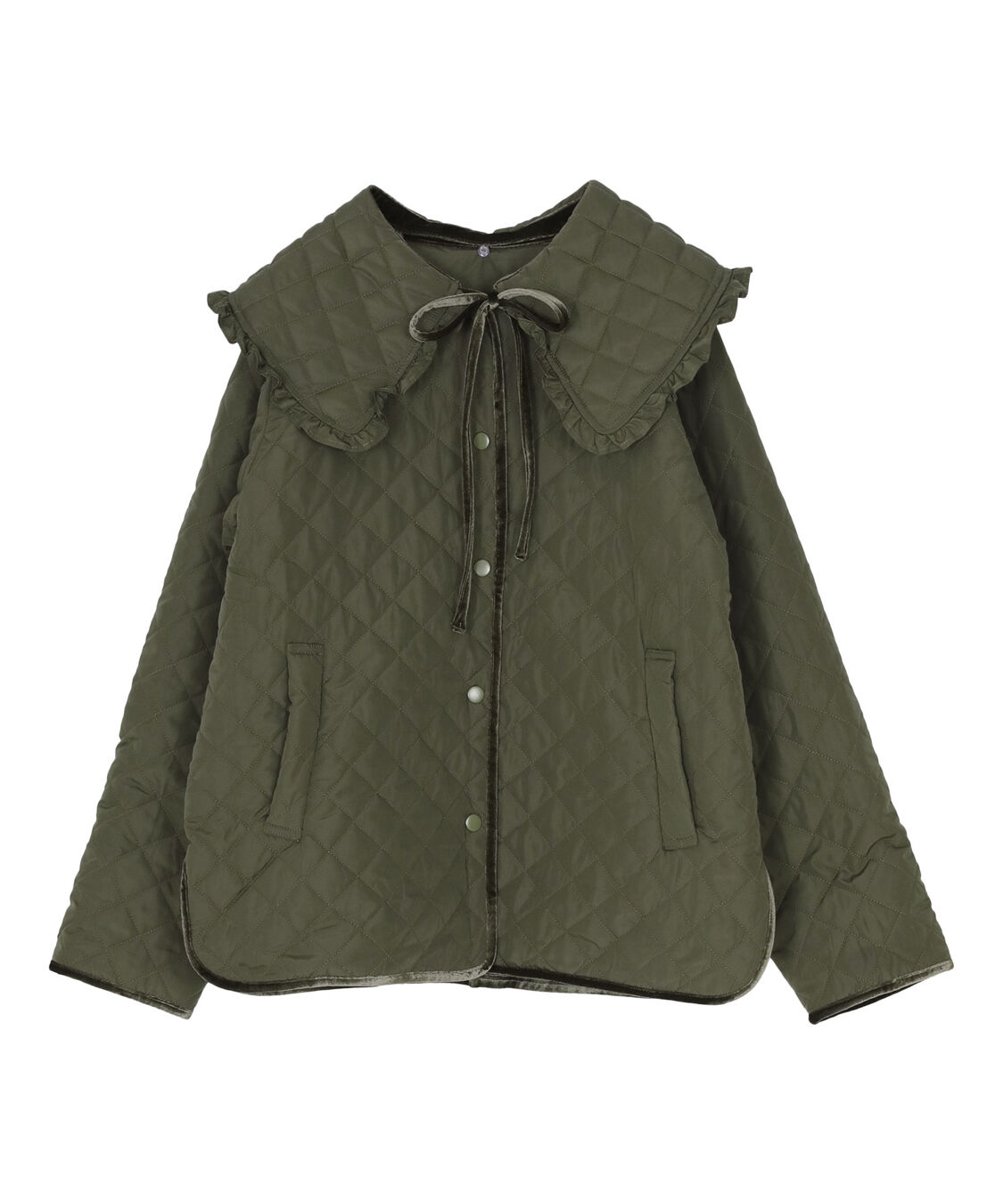 titivate「【高山直子さんコラボアイテム】襟付きキルティングジャケット」|ノーカラージャケット|