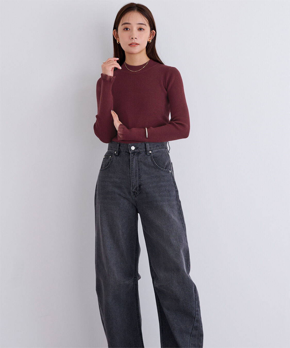 ur's「シアースリーブプチハイネックリブニット」|ニット・セーター|