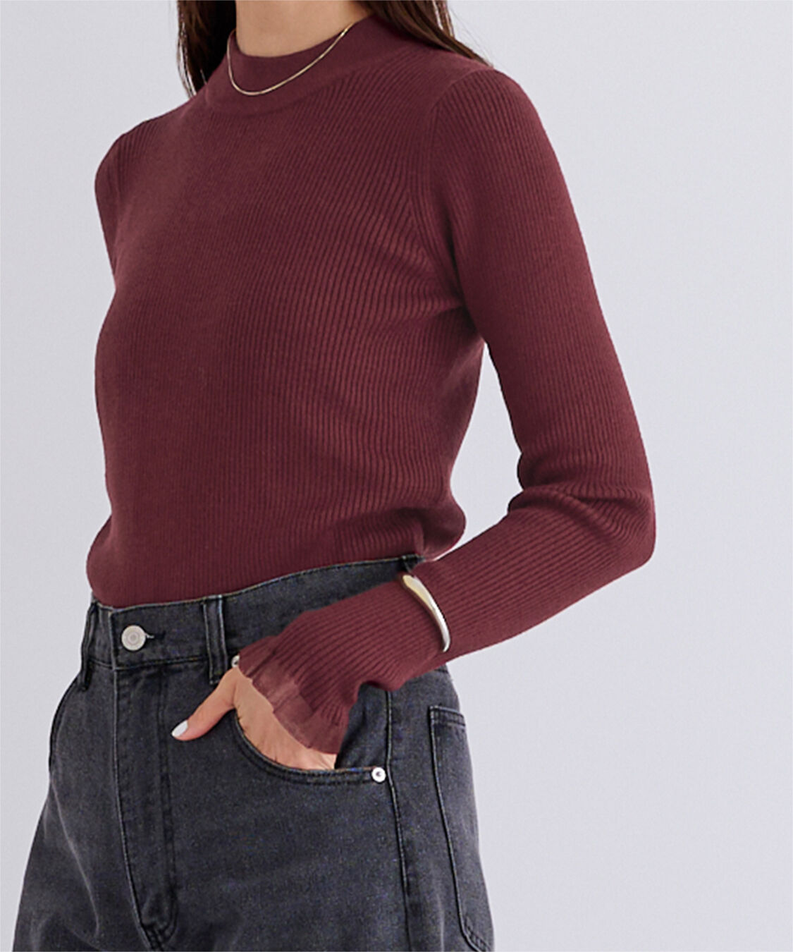 ur's「シアースリーブプチハイネックリブニット」|ニット・セーター|