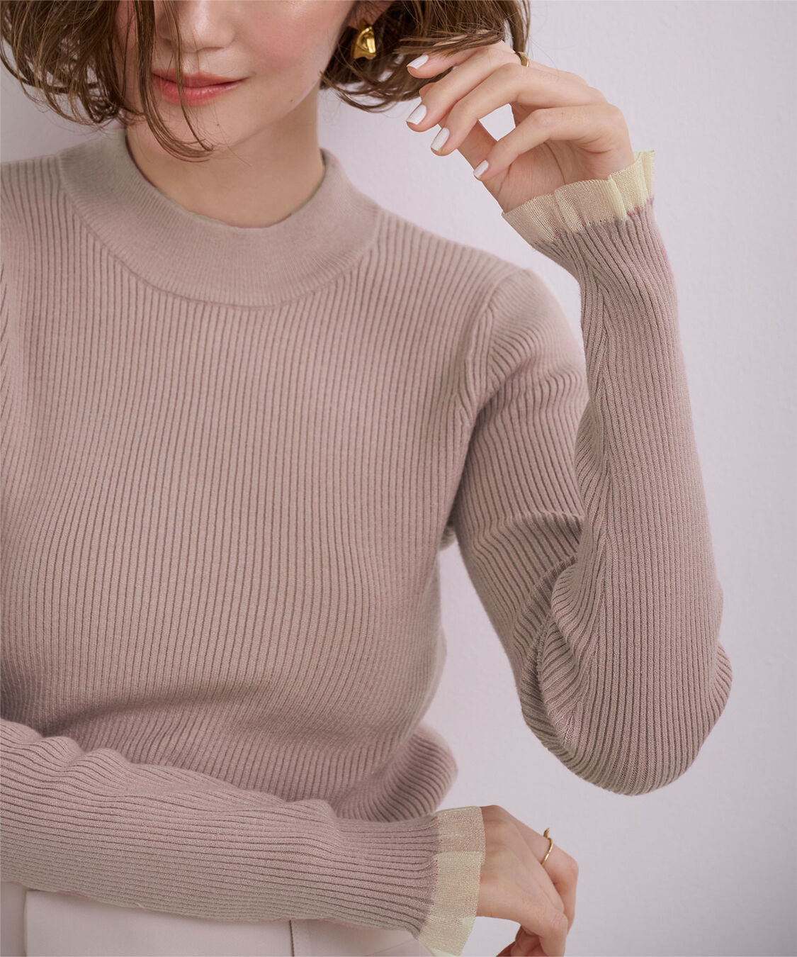 ur's「シアースリーブプチハイネックリブニット」|ニット・セーター|