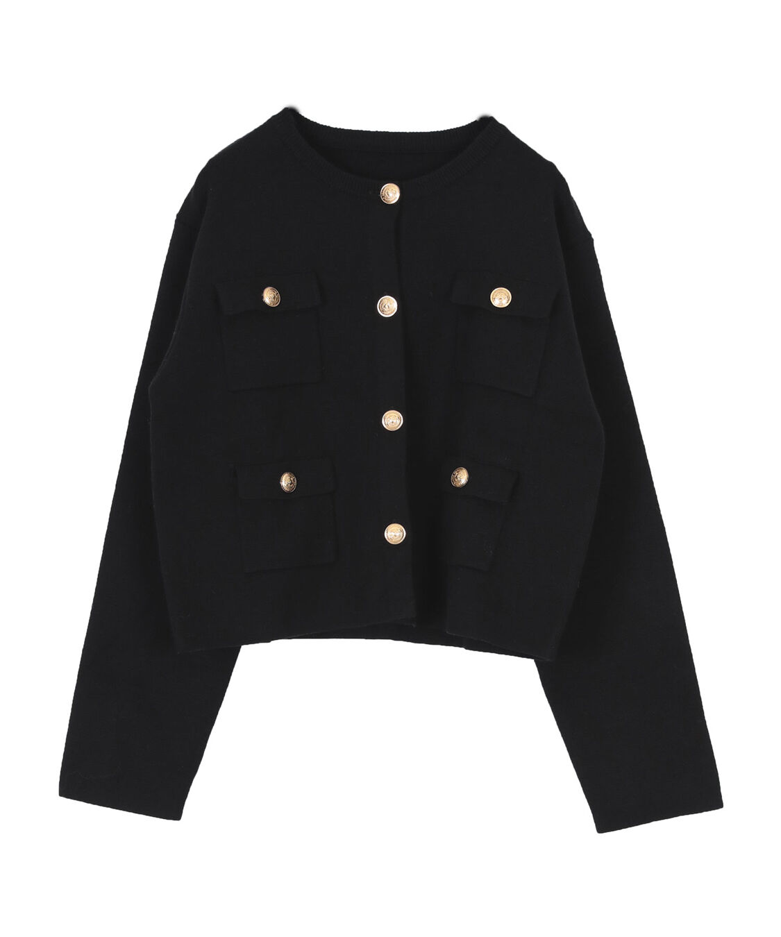 ur's「【星玲奈さんコラボアイテム】ゴールド釦ニットカーディガン/ジャケット」|カーディガン|